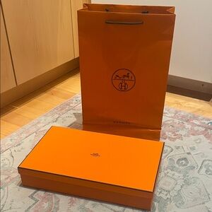 Hermès Orange Gift Box and Bag Set